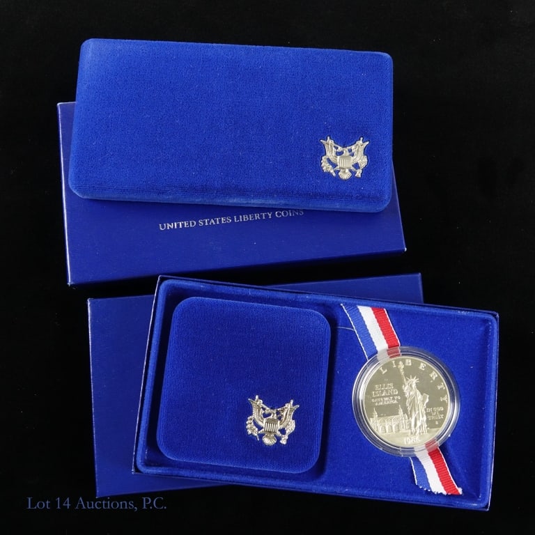 1986-S US Silver Proof Liberty Comm. 2-Coin Sets, 2 (1 of 3)