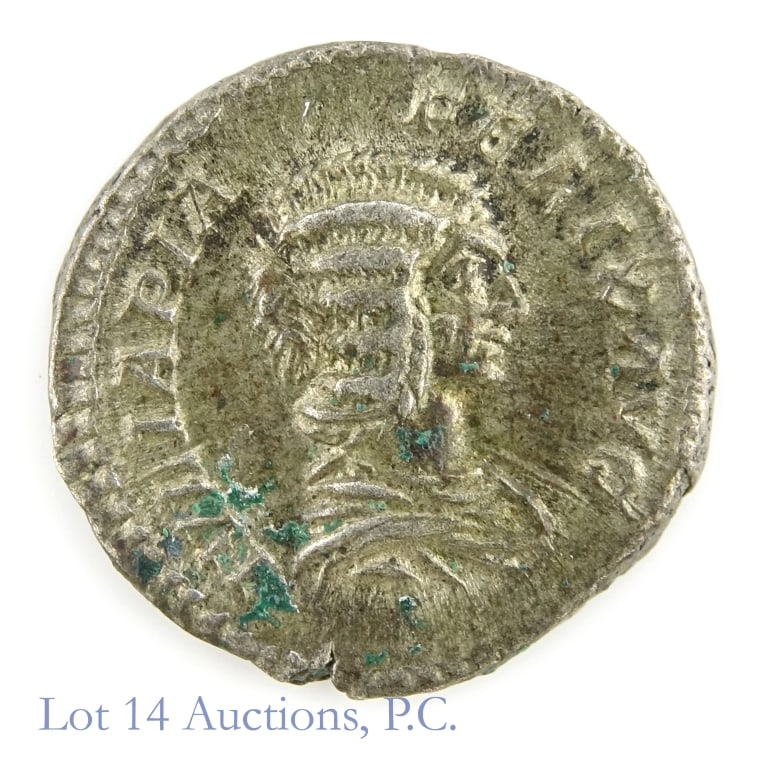 (211-217 CE) Roman Emperor. Domna Silver Denarius XF* (1 of 2)