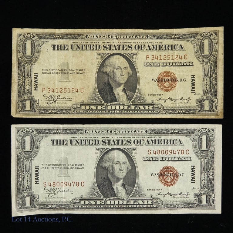 1935-A $1 Silver Certificate Brown Seal Hawaii -2 (1 of 3)