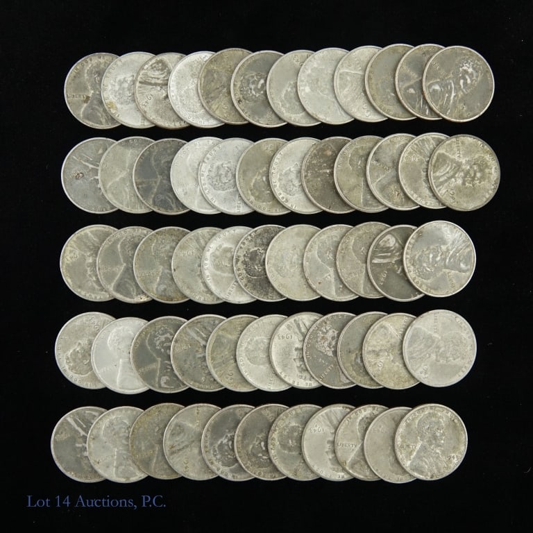 1943 USA Lincoln Steel Wheat Cents (55) (1 of 3)