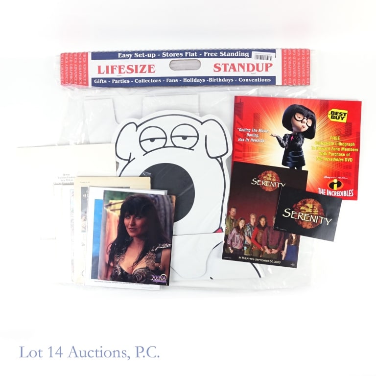 Advertisements and Pop Culture Grab Bag: Advertisements and Pop Culture Grab Bag. Some items include: Family Guy, Brian the Dog life size stand up. O.J. Simpson print ads. 1930's smoking advertisements (Lucky Strike, Camel). Collectible