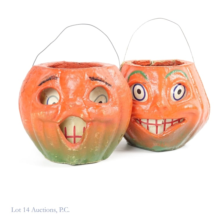 Papier Mache Jack-O-Lantern W/Insert (2) (1 of 7)