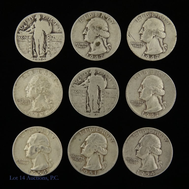 US 90%-Silver Mixed Type Quarters (20) - 2