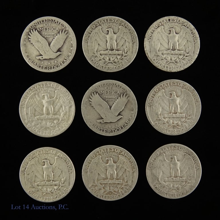 US 90%-Silver Mixed Type Quarters (20) - 3