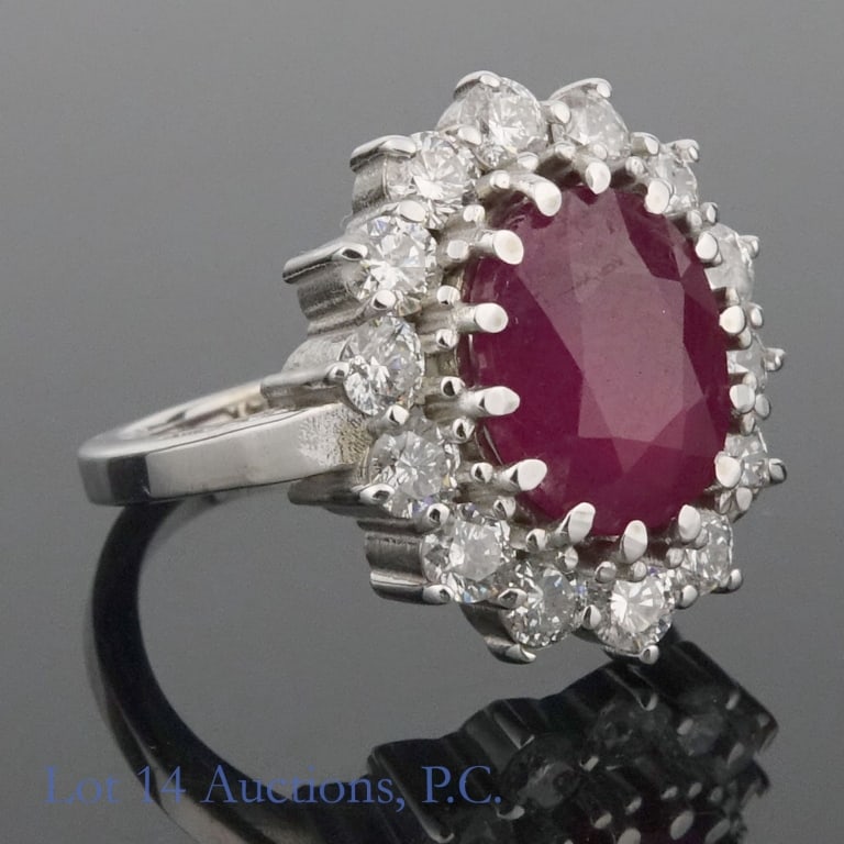 14k White Gold Ruby and Diamonds Ring (1 of 7)