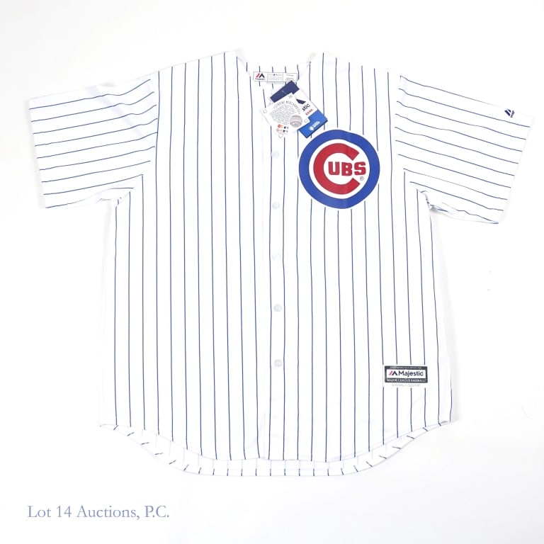 Cubs Andre Dawson HOF 2010 Signed Jersey AS IS: Cubs Majestic size XL jersey that is new with tags signed by Andre Dawson across the numeral "8" on the back side with a silver Sharpie. Dawson also added the inscription "HOF 2010". This