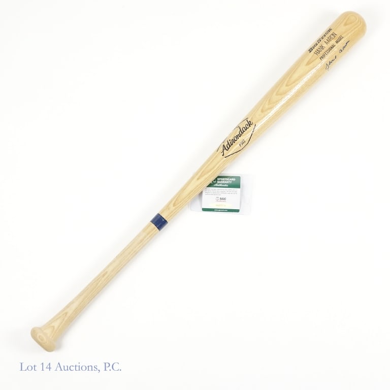 Hank Aaron Signed Baseball Bat (SGC) - 2
