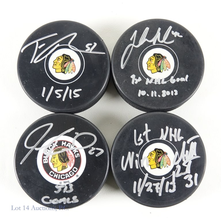Blackhawks Milestone Signed Pucks (4) - 2