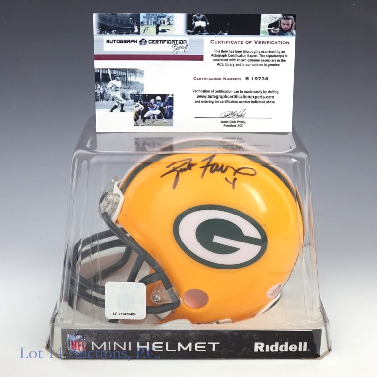 Brett Favre Signed Packers Mini Helmet COA (1 of 4)