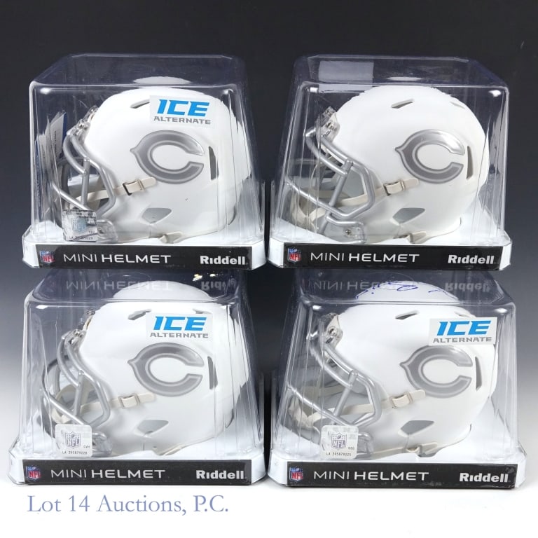 4 Chicago Bears Signed Mini Helmets - 2