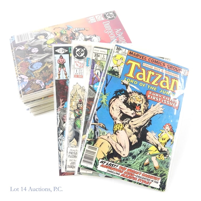 Television, Movie, Fantasy Comics, Key (+35): Television, Movie, Fantasy Comics, Key (+35). Over 35 comic books featuring fantasy, cartoon, movie and associated titles including some Key Issues. Key Issues included: Tarzan (1977) #1 - Marvel begi
