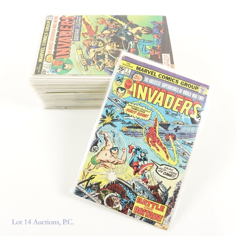 The Invaders, Near Complete, Key MARVEL (40): The Invaders, Near Complete, Key MARVEL (40). Near complete run of The Invaders comic books from #1 to 41 (missing #6 and 33) including Key Issues. Some Key Issues: #1 - First team appearance of the I