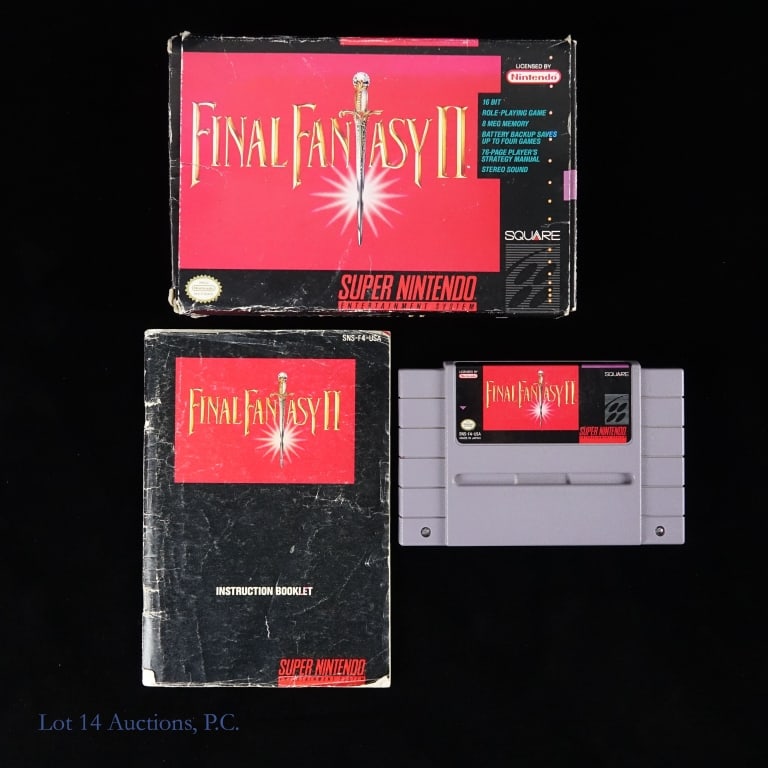 Super Nintendo Final Fantasy II Game CIB: Super Nintendo SNES Final Fantasy II in original box with manual.