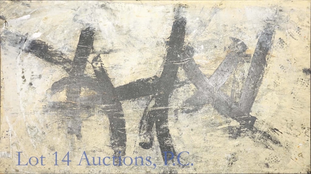 Huge Jamali Painting - Untitled (Abstract) 8' x 5': Local pickup only . Mixed media on canvas painting by renowned Pakistani artist Jamali. Dated 1994. Called "Untitled (abstract)". Very good condition, dimensions approximately 59.25 x 95.5" or 5'