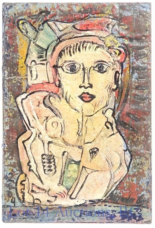 Alexander Gore Original Oil Painting w/ COA: LOCAL PICKUP OR THIRD PARTY SHIPPING ONLY. Small textured oil painting in larger frame by Russian-American artist Alexander Gore. Certificate of Authenticity attached to the back of the frame.