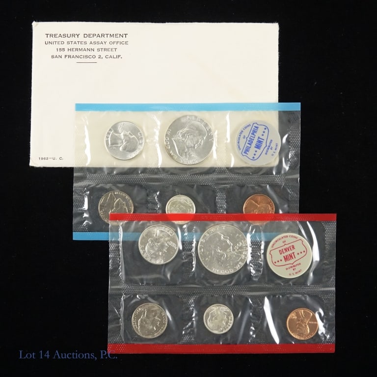 1962 P,D US 90%-Silver Unc. 10-Coin Mint Set (1 of 3)