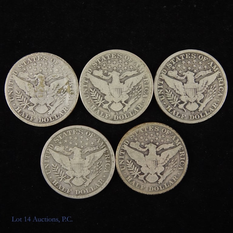 US Better Date Silver Barber 50c, 5 - 3