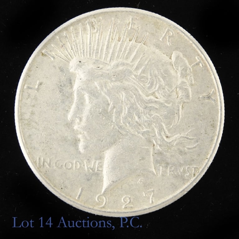 1927-S US Silver Peace Dollar (Scarce) (1 of 2)