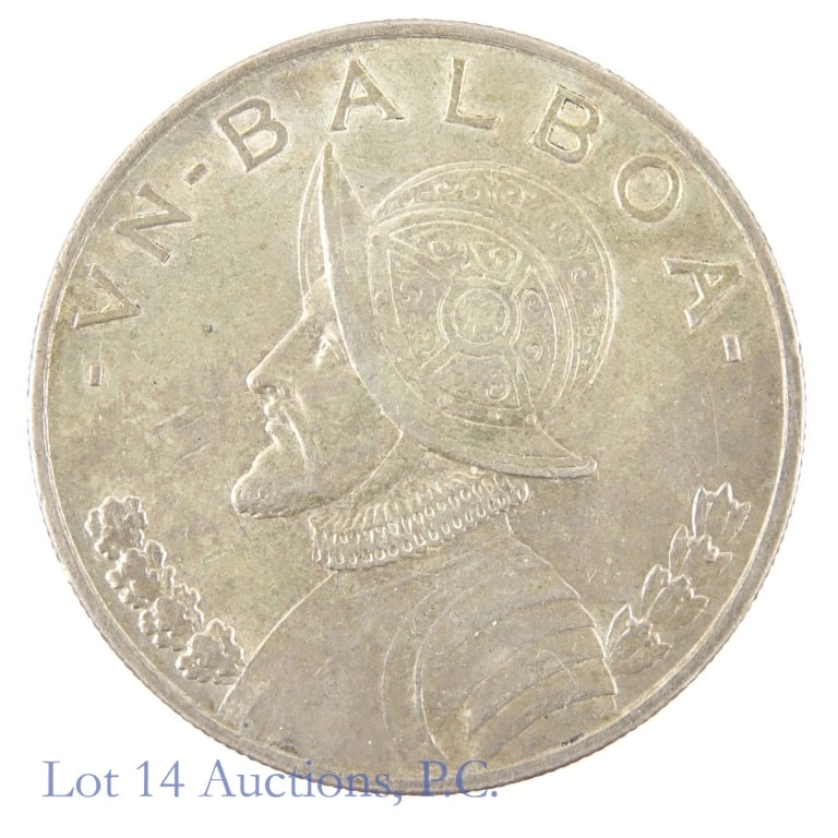 1947 Panama 90%-Silver 1 Balboa (*XF+): 1947 (P) Panama silver one Balboa coin (Philadelphia Mint). *Per consigner, in XF+ condition. Metal 90%-silver and weighs 26.73 grams. (ASW .7734 ozt.) Mintage 500,000 (slightly more than a 1909-S VDB