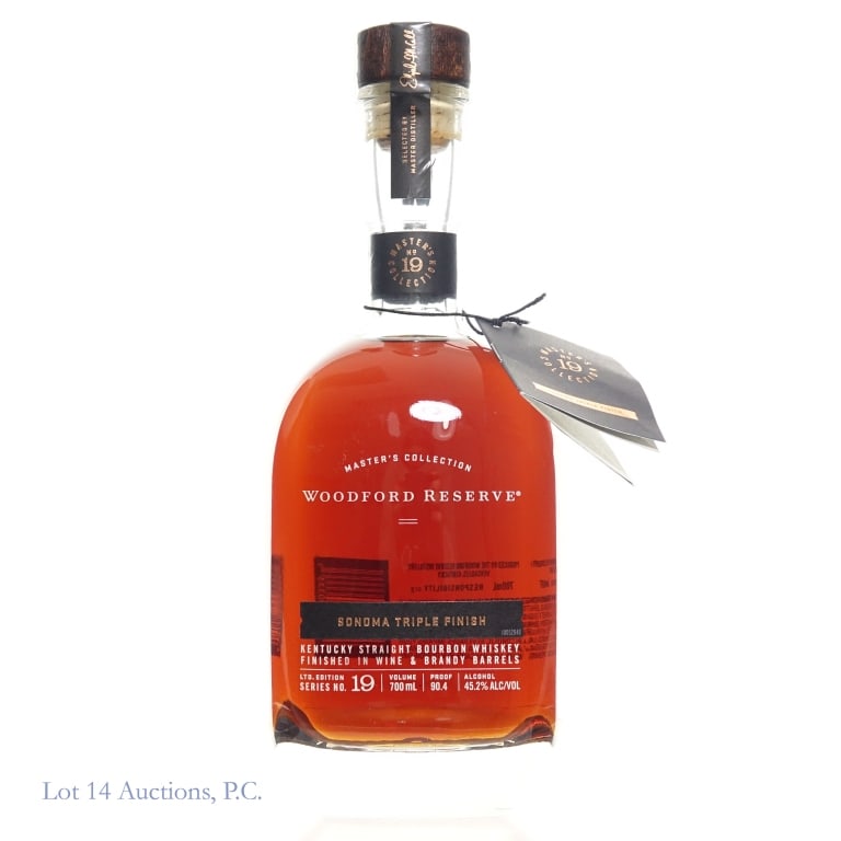 Woodford Reserve MC Sonoma Triple Finish Bourbon: Woodford Reserve Master's Collection Sonoma Triple Finish Bourbon, 90.4 Proof, 700 ml, Series #19.