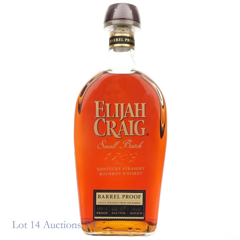 Elijah Craig Barrel Proof Bourbon (Batch B518): Elijah Craig Barrel Proof Bourbon, 750 ml, Batch B518 ? May 2018, 133.4 proof, 12 years old.