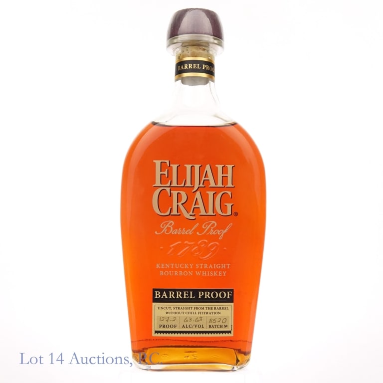 Elijah Craig Barrel Proof Bourbon (Batch B520): Elijah Craig Barrel Proof Bourbon, 750 ml, Batch B520 ? May 2020, 127.2 proof, 12 years old.