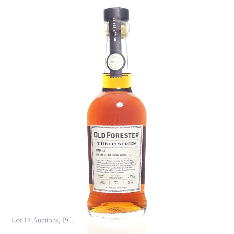 Old Forester The 117 Series Extra Old Bourbon: Old Forester The 117 Series Extra Old Bourbon, 93 Proof, 375 ml, Batch #2, D.S.P.: KY - 354, Released: January 2025. Etch: SS3312410:192024-241.
