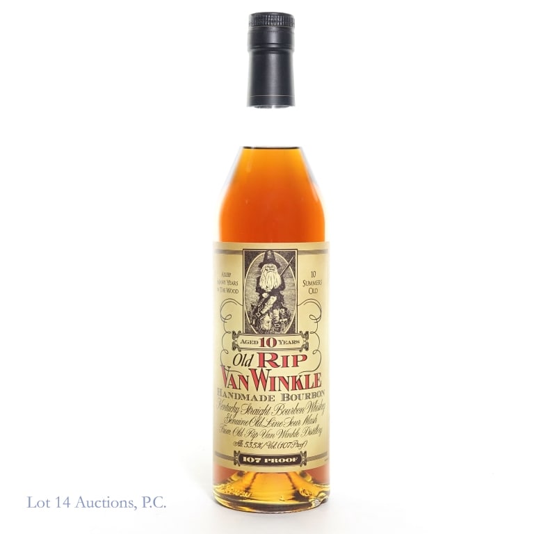 Old Rip Van Winkle 10 Year Bourbon (2018): Old Rip Van Winkle 10 Year Handmade Bourbon, 107 Proof, 750 ml. Etch:L181240107:56V.