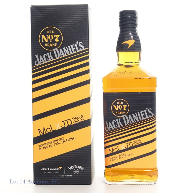 Jack Daniel's McLaren Edition Whiskey McLxJD (1L): Jack Daniel's McLaren Edition McLxJD Tennessee Whiskey (2024), 80 Proof, 1 Liter. Box included.