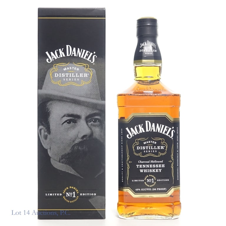 Jack Daniel's Master Distiller Series 1 Whiskey: Jack Daniel's Master Distiller Series 1 Tennessee Whiskey, 86 Proof, 750 ml, Master Distiller Jasper Newton "Jack" Daniel 1866-1911, Bottle #B2549, slight nicks on label. Original box included.