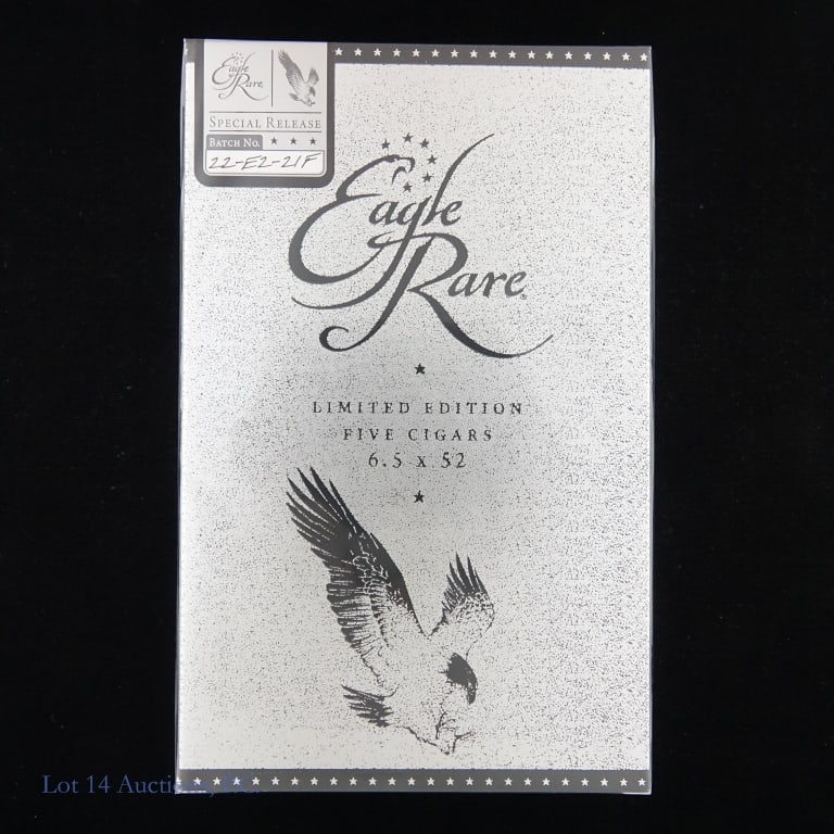 Eagle Rare Special Release LE Cigars (5 Pack): Eagle Rare Special Release LE Cigars, 6.5"x52, Pack of 5 sealed in a box. Origin: Dominican Republic. Batch 22-E2-21F.