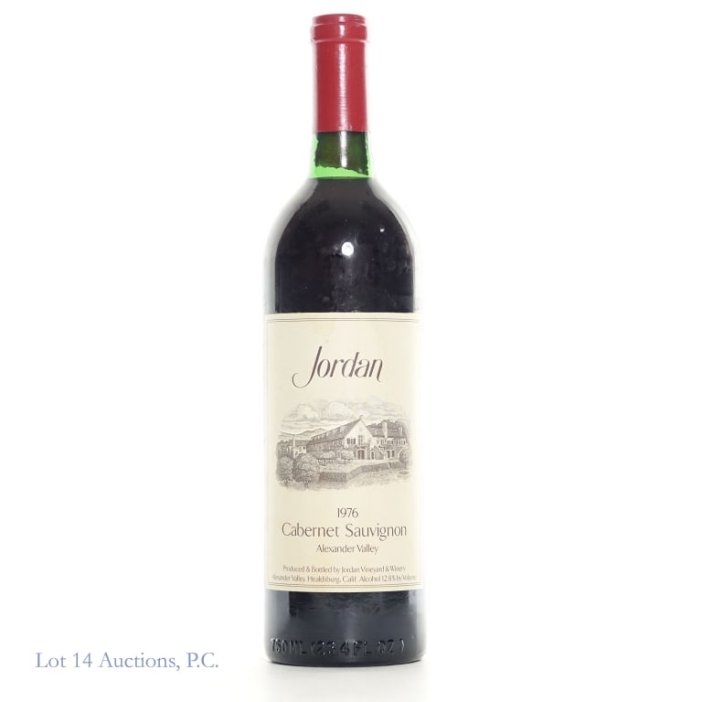 1976 Jordan Cabernet Sauvignon, Alexander Rgn., CA: 1976 Jordan Cabernet Sauvignon, Alexander Region, California, 750ml., 12.8%abv. Consigned by the estate of the collector who stored wine and champagne bottles horizontally in the family's temperature-
