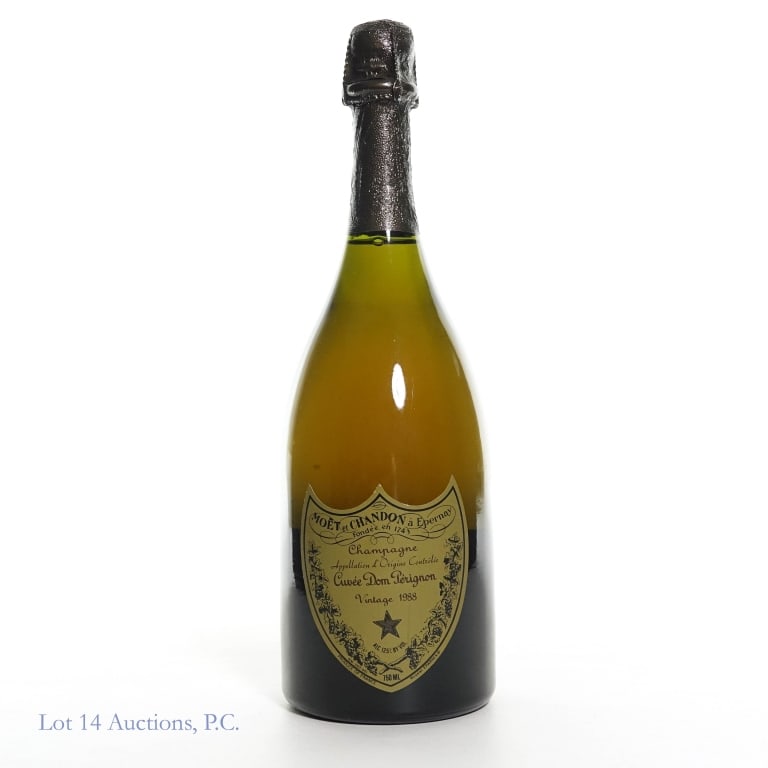 1988 Dom Perignon Brut Champagne: 1988 Dom Perignon Brut Champagne, 12.5% ABV, 750 ml, Vintage: 1988.