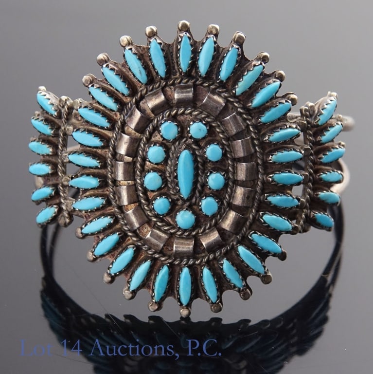 Native American Sterling Silver Cuff - 2