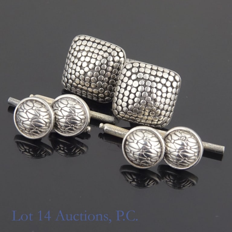 John Hardy Sterling Silver Cufflinks & Tux Buttons (1 of 4)