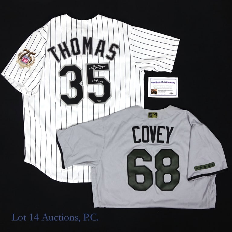 Frank Thomas & Dylan Covey Auto'd Jerseys (1 of 11)