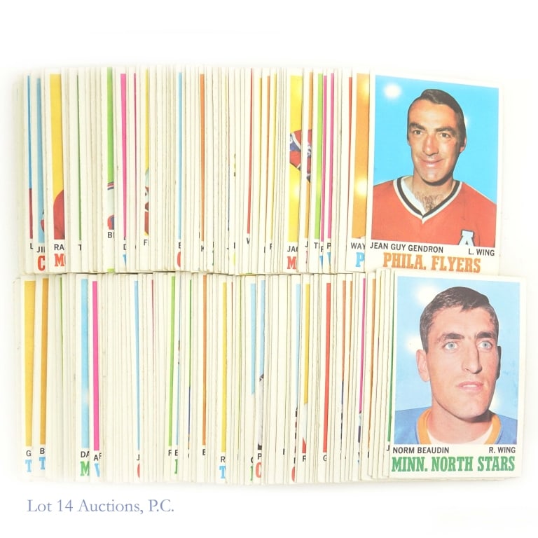 1970-71 Topps Hockey Cards (~150): Slightly more than 150 assorted 1970-71 Topps hockey cards. Looking through the cards we did not see any of the key cards but we did see many stars, semi-stars, and a handful of HOF'ers. Most