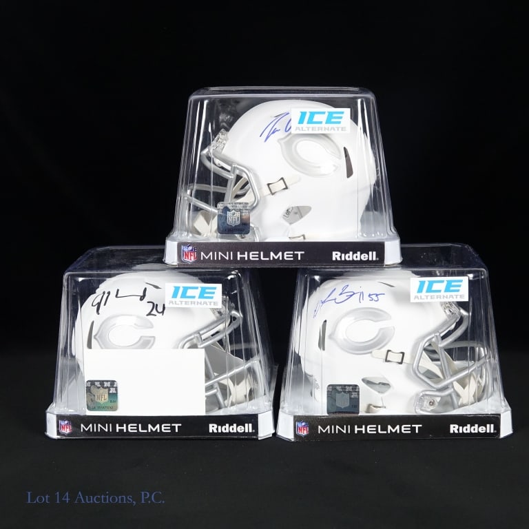 Chicago Bears Signed Ice Alternative Helmets (3) (1 of 5)
