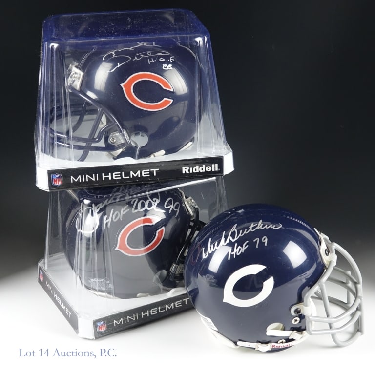 Butkus Ditka Hampton Sgd. Mini Helmets (3) (1 of 5)