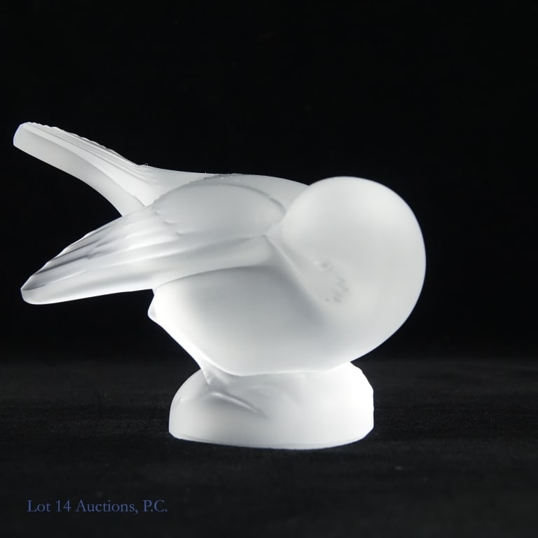 Lalique Crystal "Head Tucked" Sparrow Figurine (1 of 5)