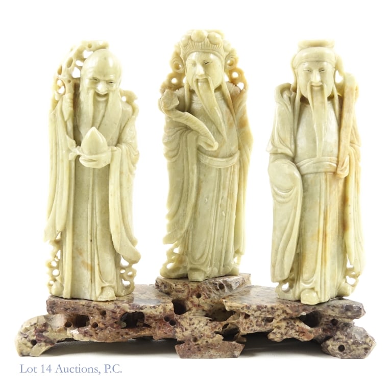 Chinese Soapstone Statues of Three Wise Men (1 of 4)