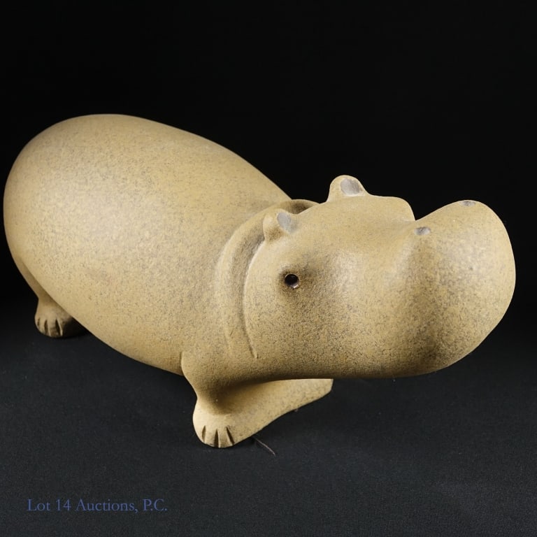 John H. Seymour Stoneware Hippo Sculpture (1 of 5)
