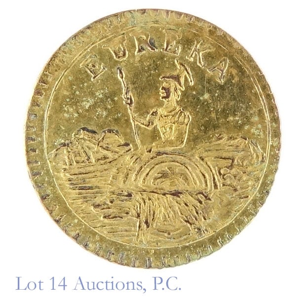 1884 Round California Gold Eureka 25C Charm (*P/L) (1 of 2)