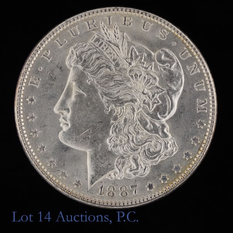 1887 (P) US Silver Morgan Dollar (*BU) (1 of 2)