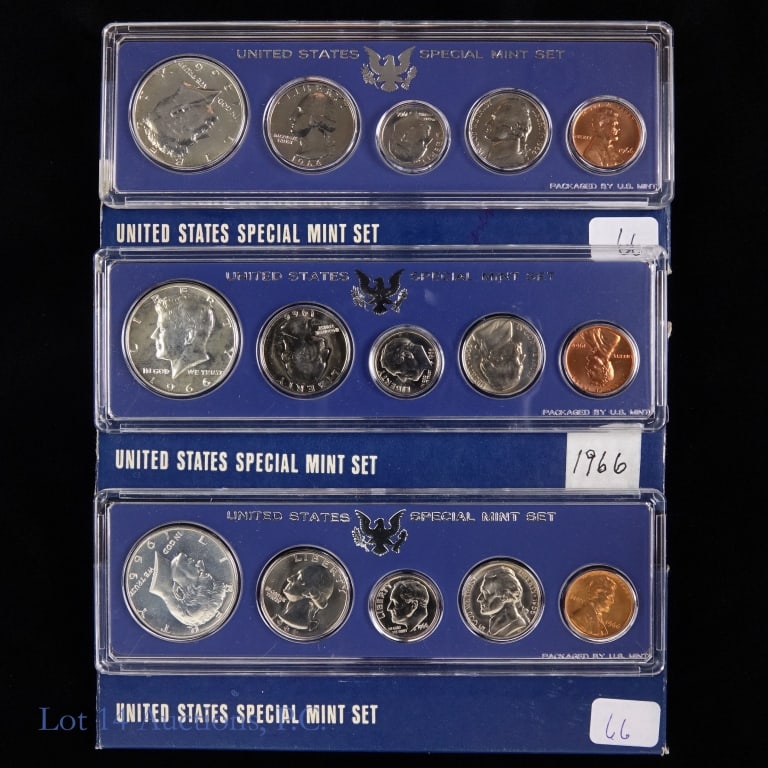 1966 (S) US Silver 5-Coin Special Mint Sets, 3 (1 of 2)