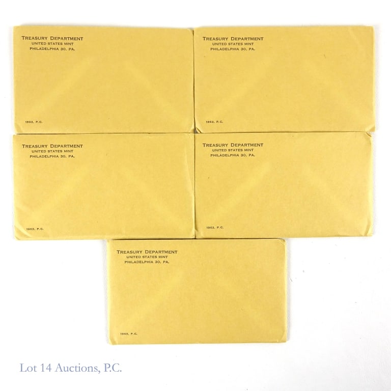 1963 (P) US Silver 5-Coin Proof Set SEALED OGP, 5 (1 of 2)