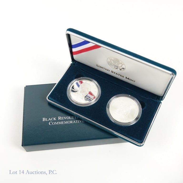 1998-S US Silver Black RW Patriots $1 2-Coin Set (1 of 3)