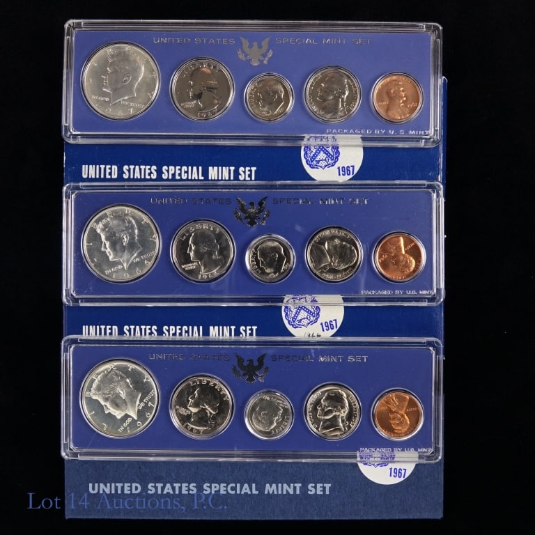 1967 (S) US Silver 5-Coin Special Mint Sets, 3 (1 of 2)