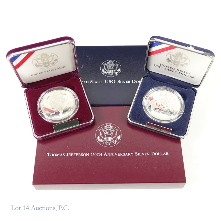 1991s & 1993s Silver USO & Jefferson $1s, 2 (1 of 4)
