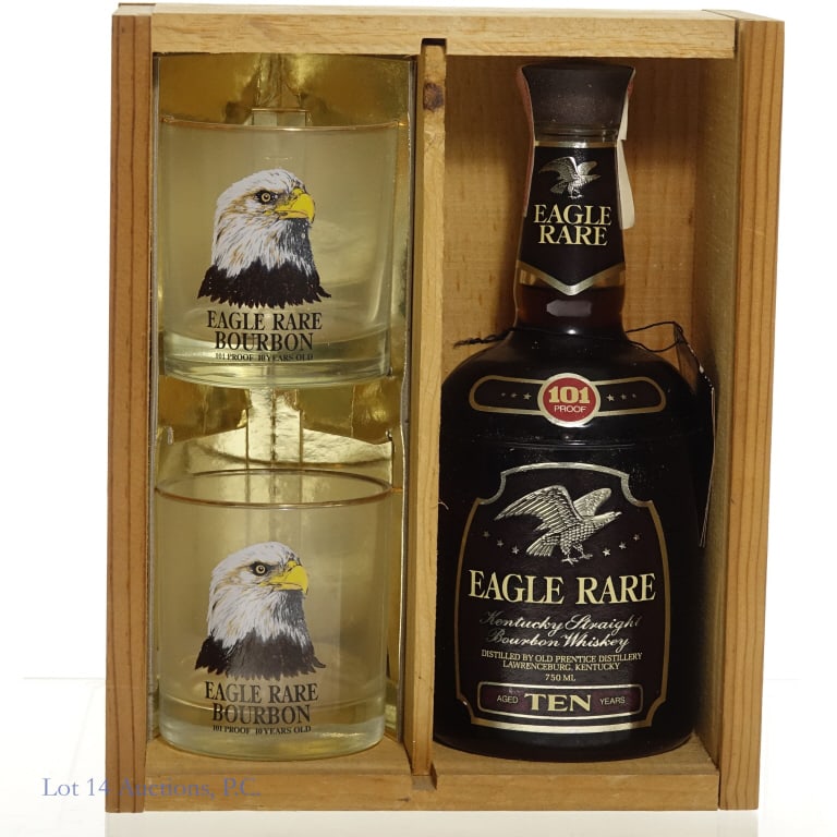80s Eagle Rare 101 Proof Ten Year Bourbon Gift Set (1 of 6)